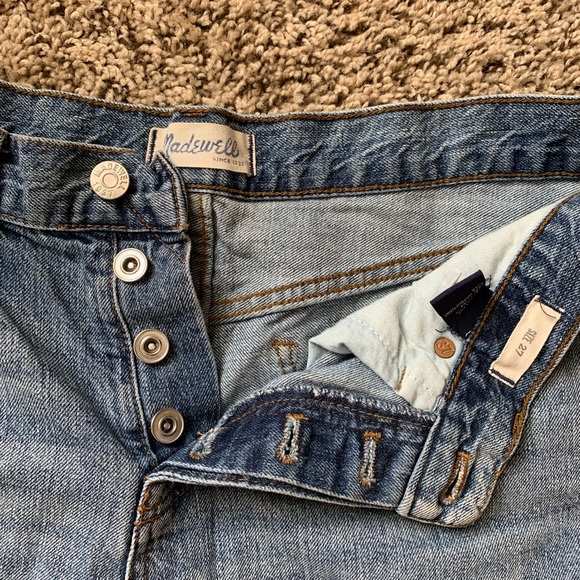 Madewell Denim High Waisted Button Fly Shorts - Picture 2 of 3
